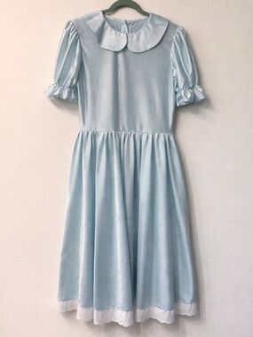 Fun Costumes Light Blue Polyester Dress S Peter Pan Collar Lace Trim